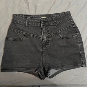 BDG UO black denim shorts